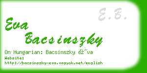 eva bacsinszky business card